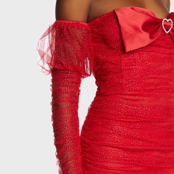 Dolls kill Love Permanent Plus One Mini Dress Red Glitter Medium Never Worn! - Picture 4 of 12